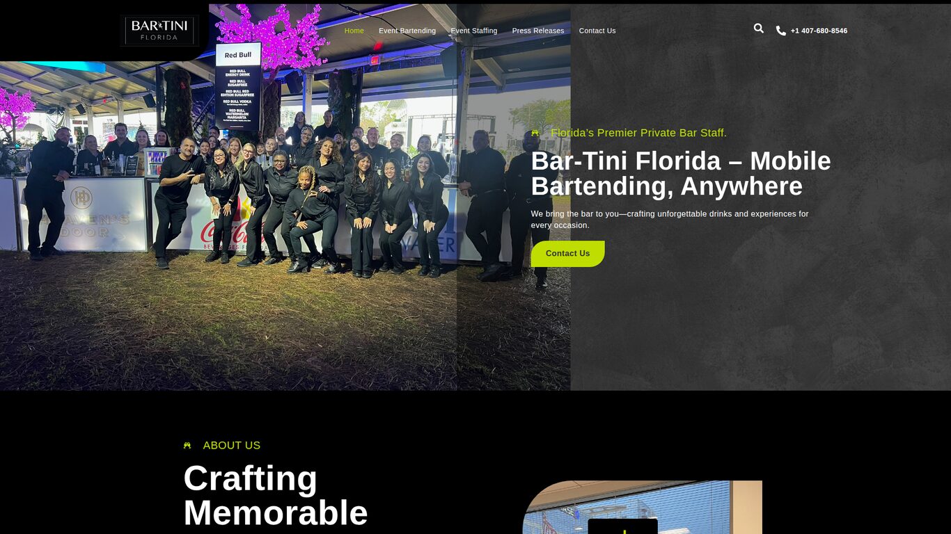 Bar-Tini Florida website designed by Webteqno — Mobile Bartending / Events in Orlando, Florida, USA
