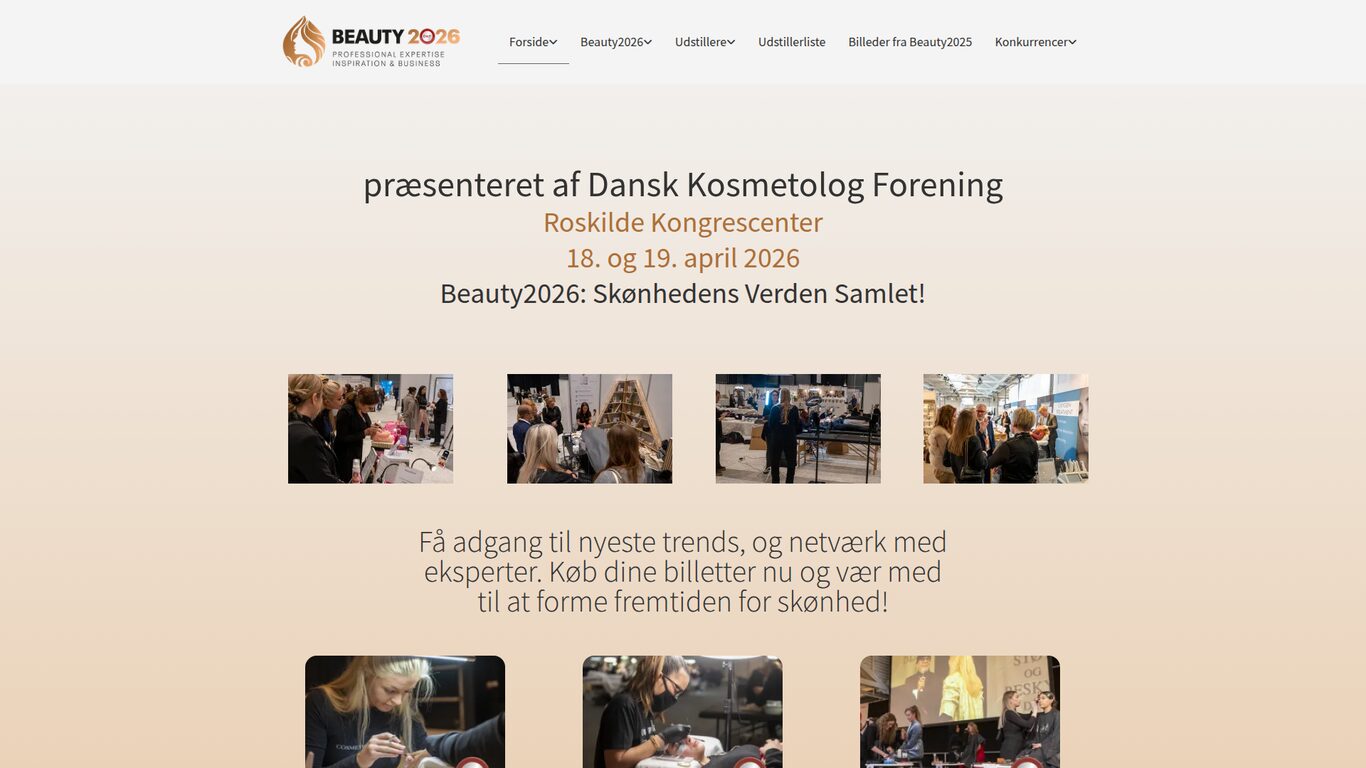 Dansk Kosmetolog Forening (Beauty2025) website designed by Webteqno — Beauty Industry / Trade Event in Aarhus, Denmark