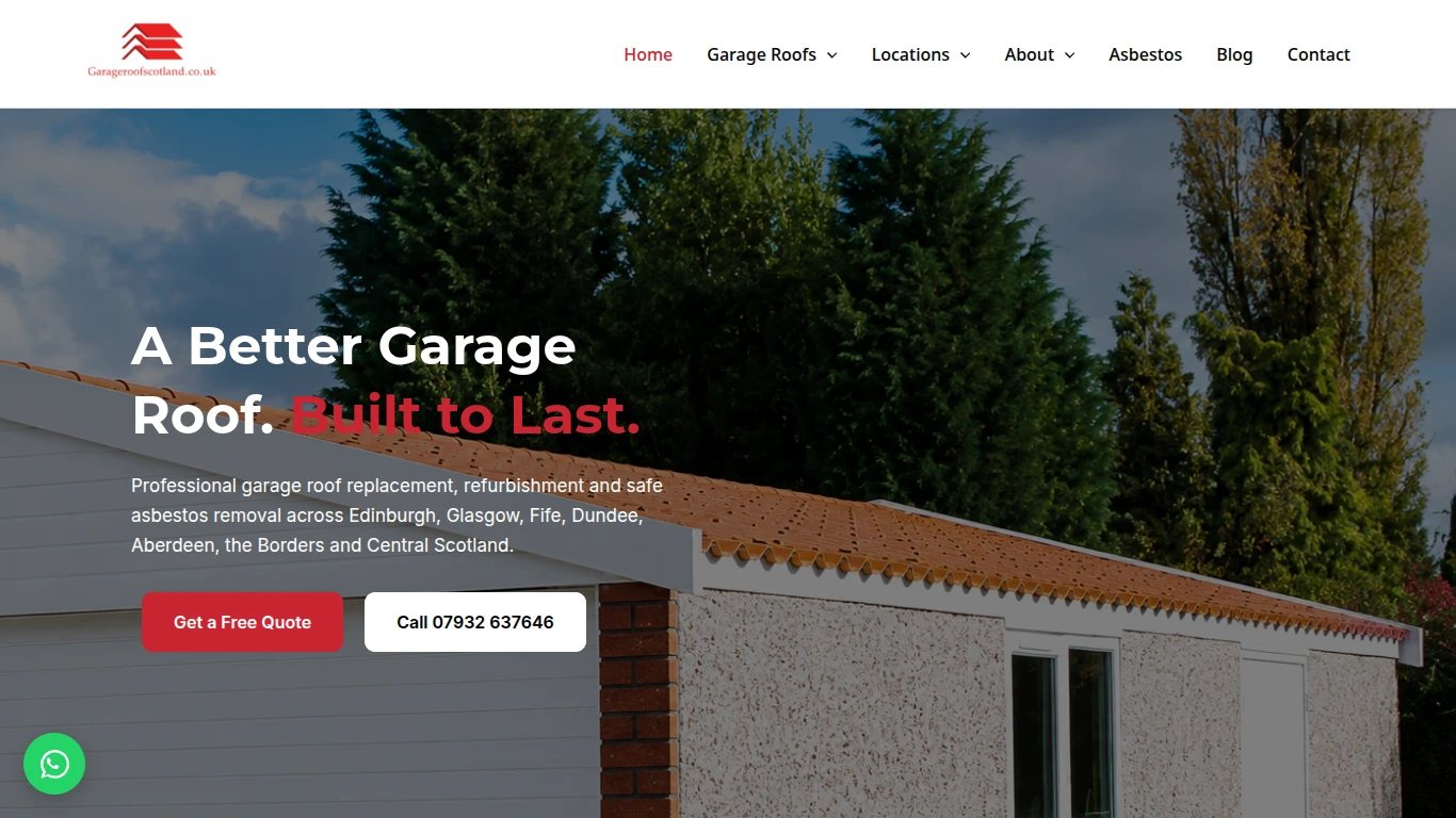 Garage Roof Scotland website designed by Webteqno — Home Services / Garage Roofing & Asbestos Removal in Edinburgh, Scotland, UK