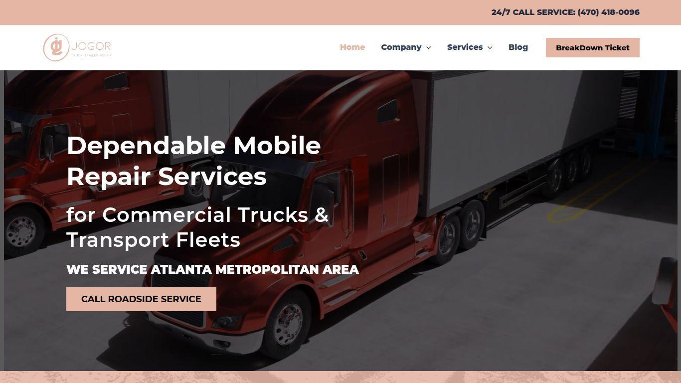 Jogor Truck & Trailer website homepage screenshot