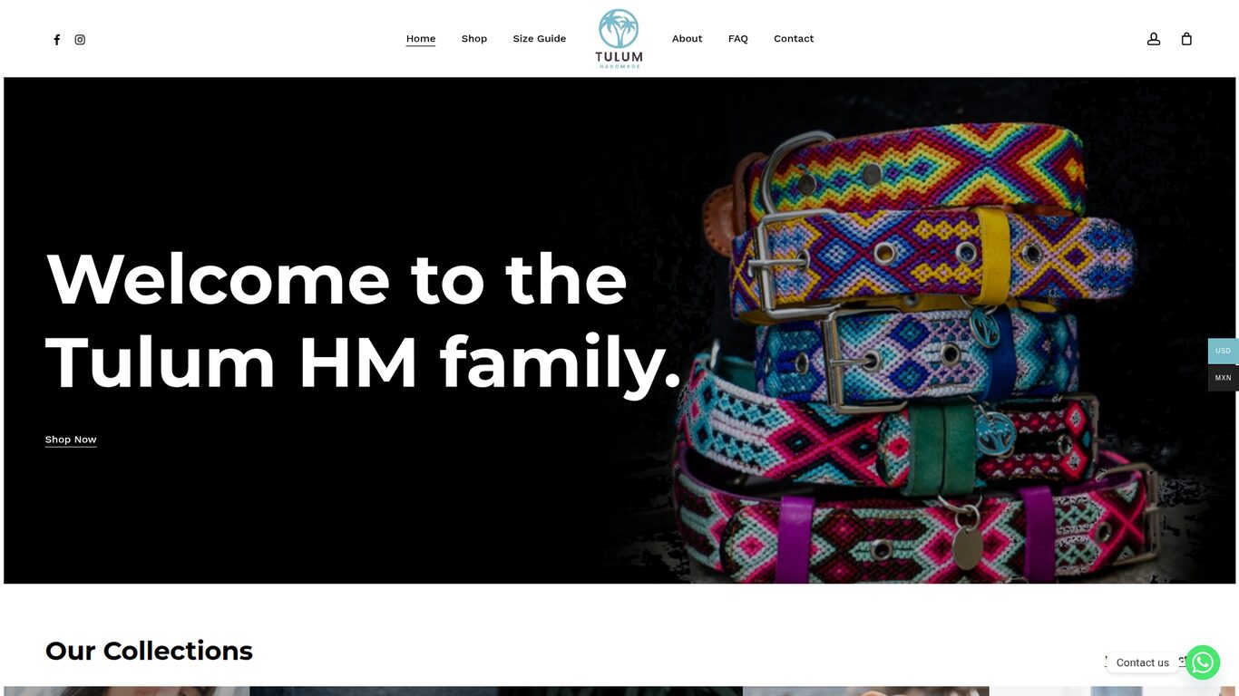 Tulum Handmade website designed by Webteqno — Pet Accessories / E-commerce in Tulum, Mexico