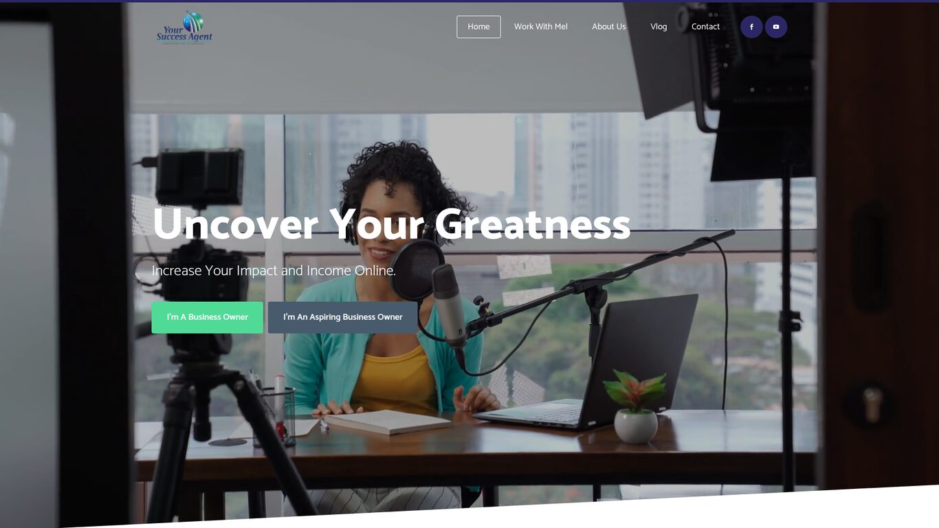 Your Success Agent website designed by Webteqno — Business Coaching / Digital Products in the United States